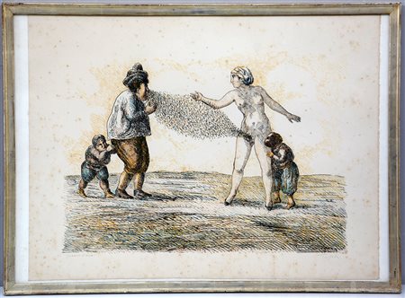 Topor Roland (Francia 1938 - 1997) "Senza titolo" Litografia prova d'artista...