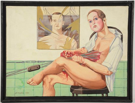 Raul Heredia "Perez" 1976, olio su tela (cm 30x40) firmato e datato in basso...