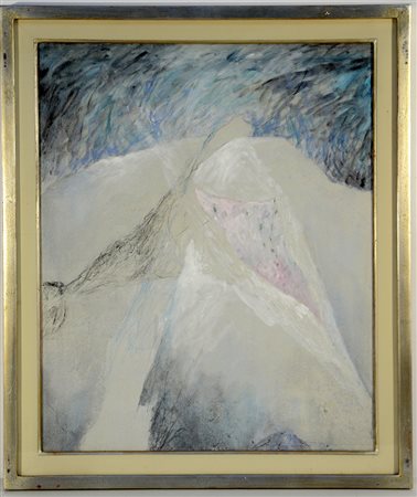 Mario Raciti. "Senza titolo" 1981 tecnica mista su tela, (cm 60x49). Firmato...