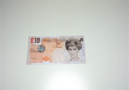 Banksy. (1974) "10 Pounds" stampa litografica (cm 7,5x14,5)