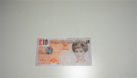 Banksy. (1974) "10 pounds" Stampa litografica (7,5x14,5)