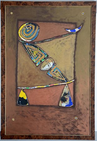 Giannici Celano "Il suono del grande tempo" 1990 tecnica mista su tela (cm...