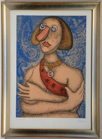 Enrico Baj (Milano 1924 - Vergiate 2003) "Senza titolo" acquaforte,...