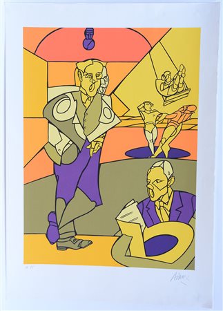 Valerio Adami (Bologna 1935) "Senza titolo", serigrafia (cm 100x70). Firmata...