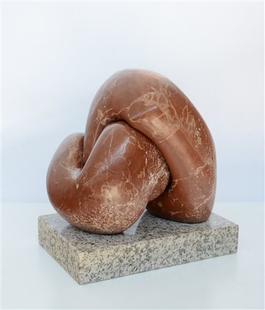 Cosentino Gino scultura in marmo rosso (due elementi ad incastro) su...