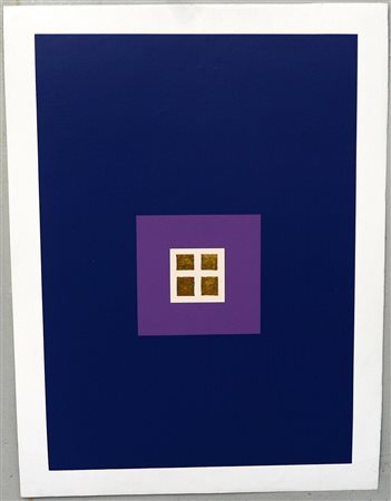 Remo Bianco (Milano 1922 - 1988) "Senza titolo" serigrafia a colori su tela...