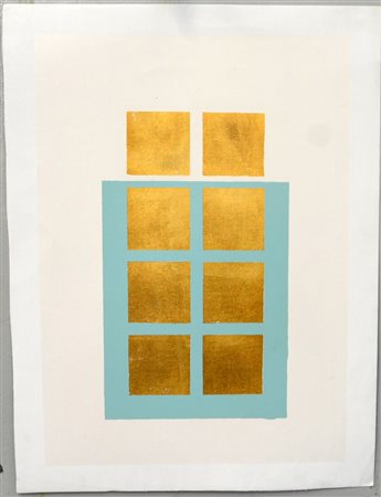 Remo Bianco (Milano 1922 - 1988) "Senza titolo" serigrafia a colori su tela...