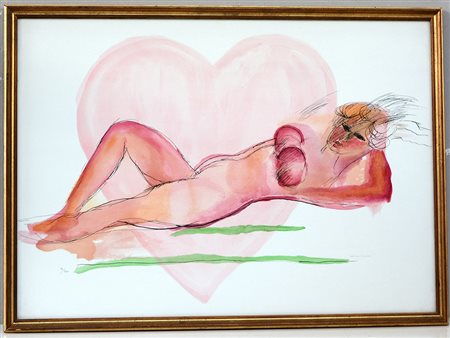 Bruno Cassinari (Piacenza 1912 - Milano 1992) "Nudo", litografia (cm 50x70)...