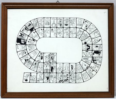 Maurice Henry (Cambrai 1907 - Milano 1984) "Gioco dell'oca", china su carta...