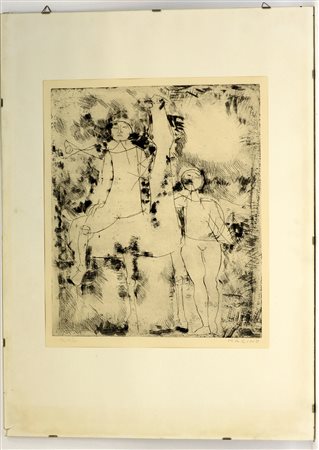 Marino Marini (Pistoia 1901 - Viareggio 1980) "Cavallo e giocoliere",...