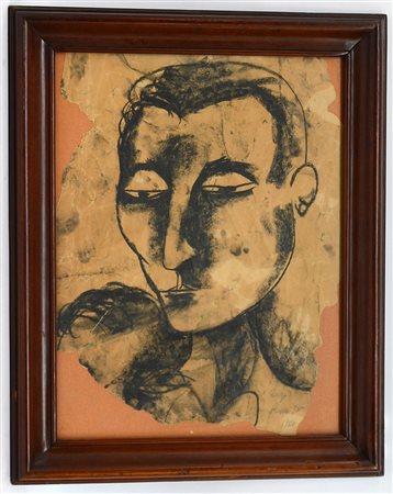Dova "Senza titolo" 1960, carboncino su carta (cm 49x38, dedicato e datato a...
