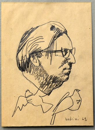 Floriano Bodini (Gemonio 1933 - Milano 2005) "Senza titolo" 1969, matita su...
