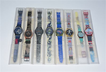 Lotto composto da otto orologi da polso di marca Swatch, meccanismo al...
