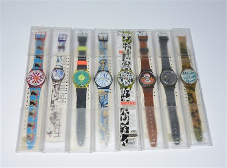 Lotto composto da otto orologi da polso di marca Swatch, meccanismo al...