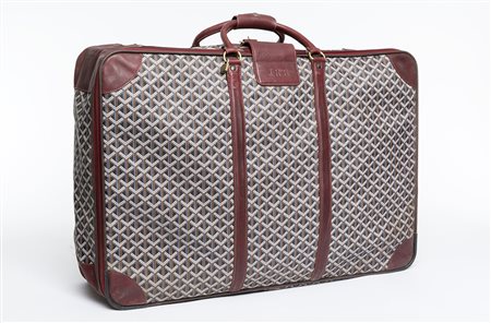 Goyard Paris: valigia morbida in tela logata, rifiniture in pelle bordeaux,...