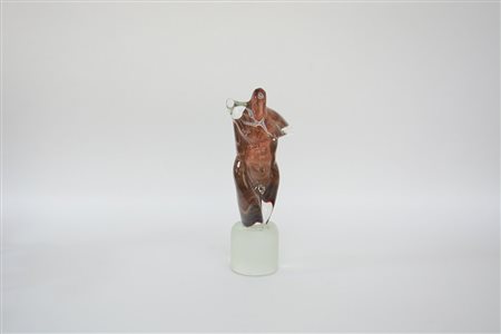 Manifattura di Murano, scultura raffigurante torso maschile in vetro. Firmata...