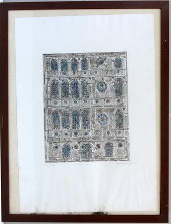 Bonfante Egidio (Treviso 1922) "Palazzo Dario", acquaforte (foglio cm 70x50)...