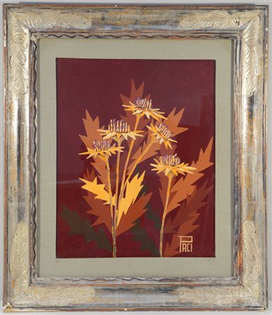 Paci "Stelle alpine" olio su compensato (cm 50x40) firmato in basso a destra...