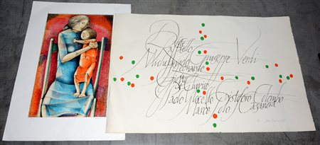 Lotto composto da due prove d'autore firmate Conservo (cm 72x52) e due...