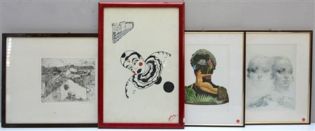 Lotto composto da otto fra grafiche e riproduzioni di autori e misure...