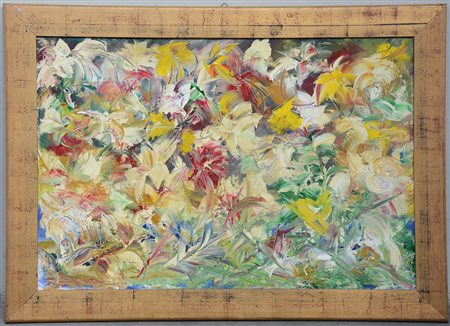 Licos "Fantasia floreale" tecnica mista su tela (cm 80x120) certificato di...