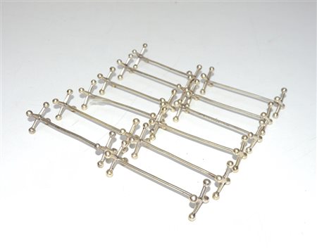 Lotto di dodici segnaposto in metallo (difetti)