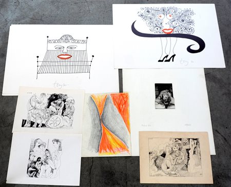 Lotto composto da numerose grafiche di autori differenti (difetti)