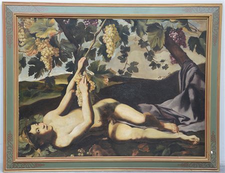 Ignoto "Bacco" olio su tela (cm 96x128). In cornice