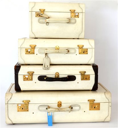Valigeria Franzi, set di quattro valigie da viaggio color avorio con...