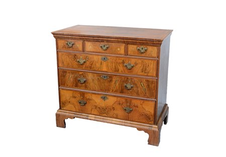 Antico cassettiera inglese in stile georgiano, a tre cassetti grandi e tre...