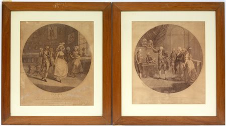 Bartolozzi Lotto di due antiche incisioni inglesi "La Fleur, Amiens" e "The...