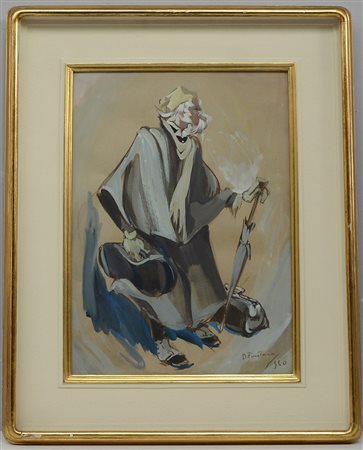 Daniele Fontana "Caricatura", tecnica mista su carta (cm 48x34) firmato in...