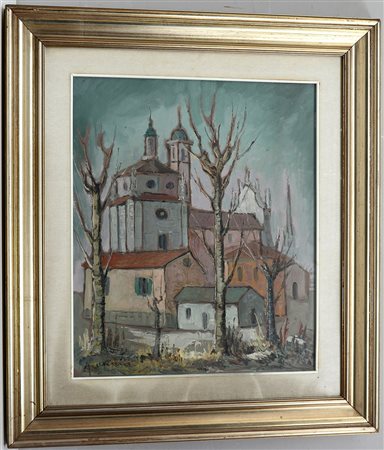 Oppici Aldo (1908 - 1985) "La gallaratese", olio su tela (cm 60x50) firmato...