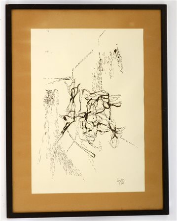 Bergolli Aldo (Legnano 1916 - Milano 1972) "Composizione", china su carta (cm...