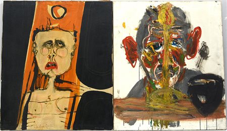 Lotto composto da due dipinti ad olio su tela di autori differenti (cm 70x60)...