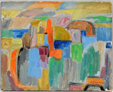 Sapone N. "Senza titolo" olio su tela (cm 40x50) firmato in basso a destra....