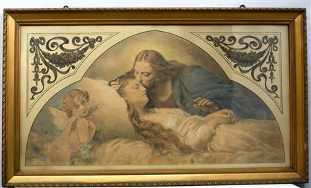 Fontana Ernesto (Cureglia, Canton Ticino 1837 - 1918) "Il bacio del riposo",...