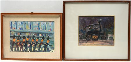 Morasco Lotto di due dipinti ad olio (cm 24x35 e 22x26) firmati, in cornici...