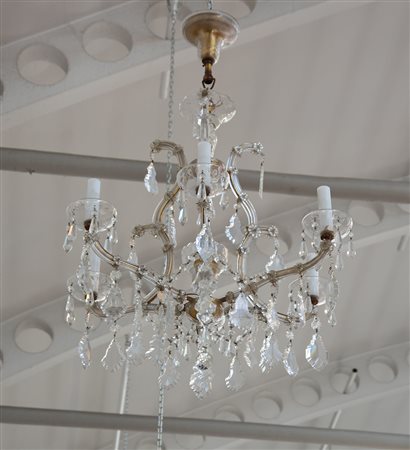 Lampadario a sette luci in stile Maria Teresa con pendagli in cristallo (d cm...