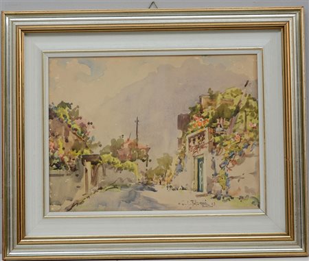 Falzoni Giulio (Marmirolo (MN) 1900 - Milano 1978) "Barzio", acquerello (cm...