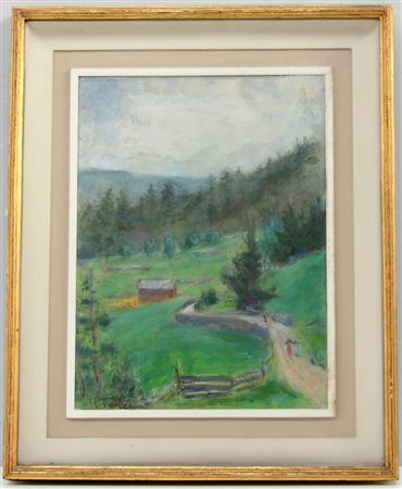 Remo Taccani "Val Casies", olio su tela (cm 40x30) firmato in basso a...