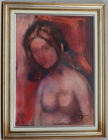 Armando Sparacino "Elena", olio su cartone (cm 70x50) firmato e datato 1971...