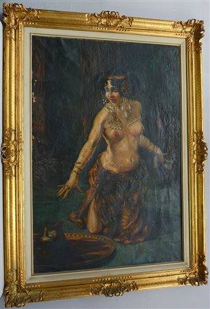 Ignoto "SalomË con la testa di Giovanni Battista" olio su tela (cm 102x87)...