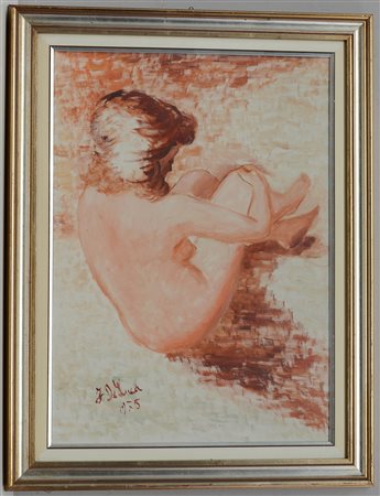 De Luca "La modella", olio su tela (cm 70x50) firmato e datato 1975 in basso...
