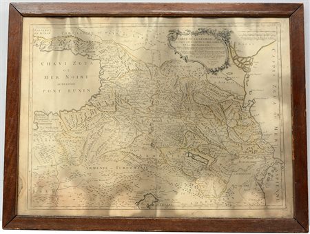 Antica mappa raffigurante la "Carte del la GÈorgie et des pays situÈs entre...
