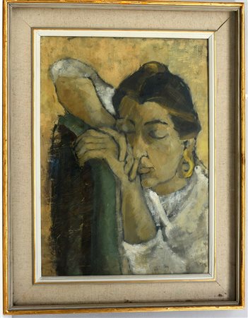 DolorËs Pothod (Milano 1934) "Ritratto", olio su tela (cm 70x50) firmato e...