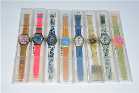 Lotto composto da otto orologi da polso di marca Swatch, meccanismo al...