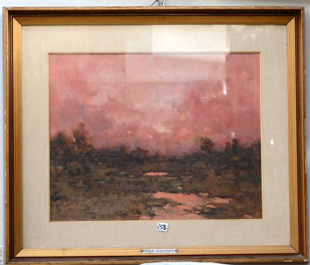 Ignoto "Paesaggio" olio su compensato (cm 40x50) timbro ed etichetta della...