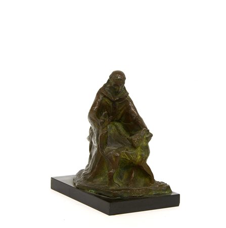 Radaeli "San Francesco" scultura in bronzo firmato in basso al centro...