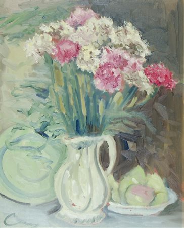 Correr Lotto di 2 oli raffiguranti fiori, cm. 50x40, firmati.